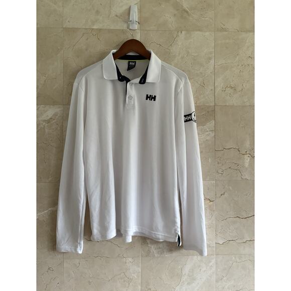 Helly Hansen Men’s Skagen Quickdry Rugger Rugby Polo Shirt - Large White Sailing - Picture 7 of 13